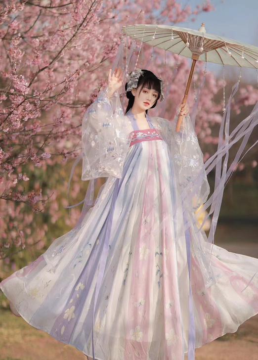 【全新】齐胸襦裙套装汉服女刺绣春夏秋款 冲...