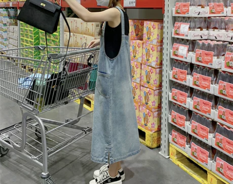 牛仔背带裙女梨形身材减龄薄款复古休闲时尚