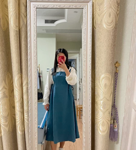 闲置春秋季连衣裙背带裙长裙 绿色是金大班的...