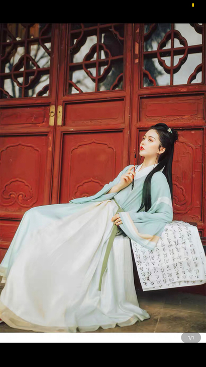 【淡竹叶】花朝记汉服原创 魏晋制复原款襦裙...