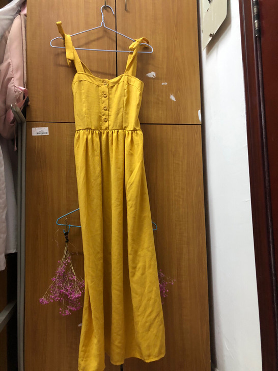 复古简约胸围抽身露肩绑带吊带显瘦中长连衣裙