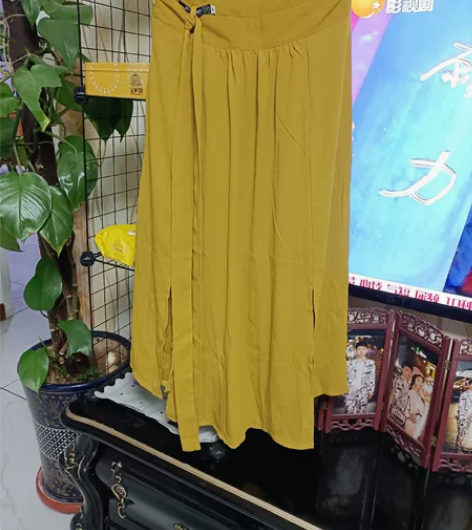 气质百搭款~复古民族风抽象几何印花高腰半裙...