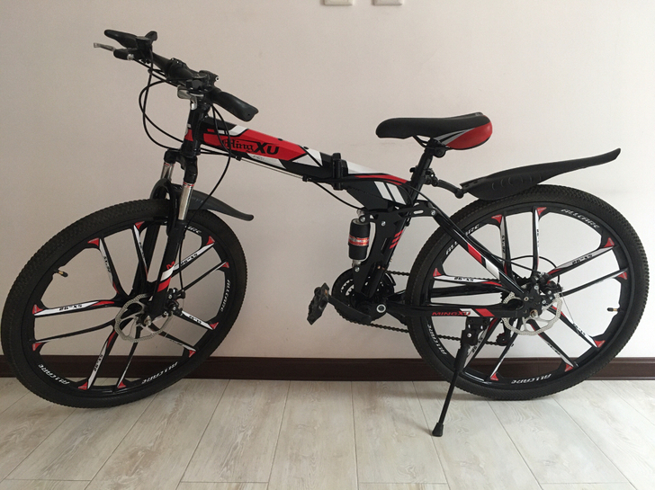 闲置明旭品牌折叠自行车，95新，21速。2...