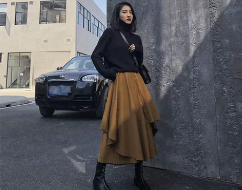 全新梭织面料春秋款半身裙 可飒可酷可日系有...