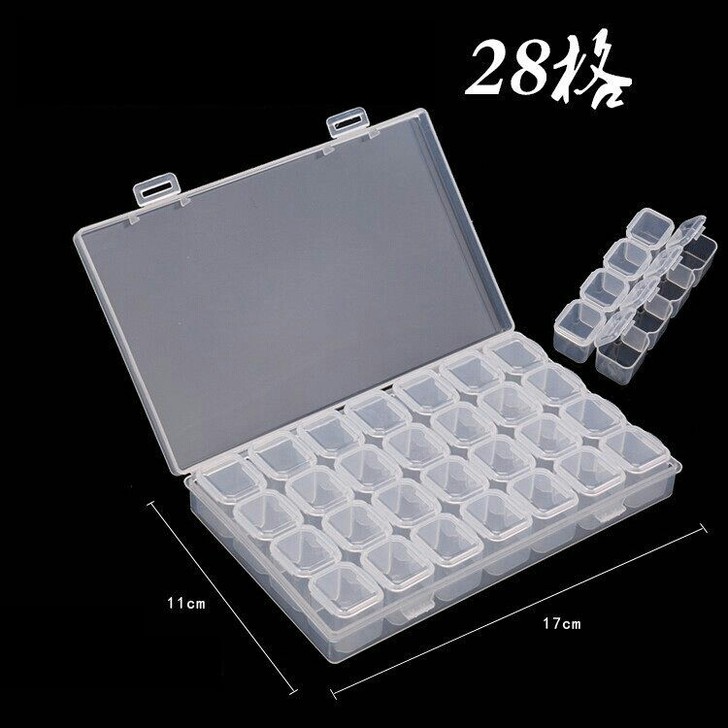 钻石画收纳盒28格分钻盒 钻石绣挑钻盘装钻...