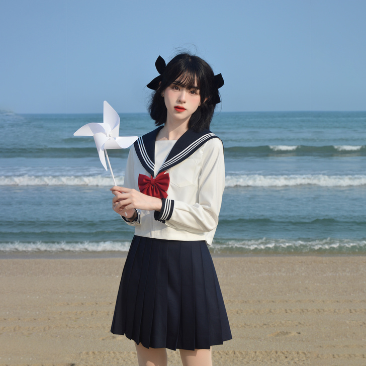 猫屿jk制服正统白三本日系学院风短袖套装海...