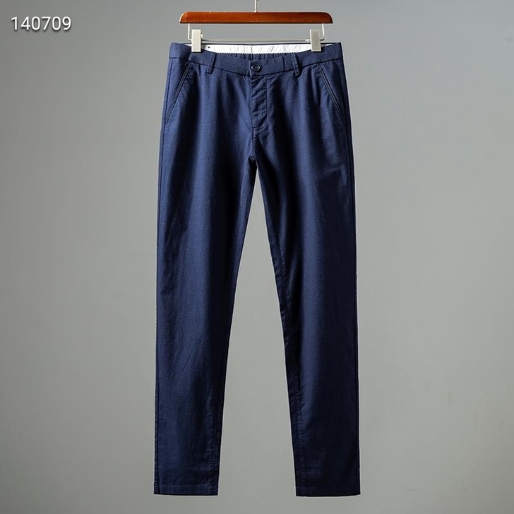 男士休闲裤夏季薄款透气弹力商务男藏蓝长裤