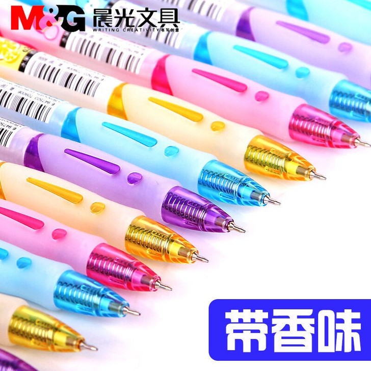 全新 晨光按压式圆珠笔0.38mm细笔头水...