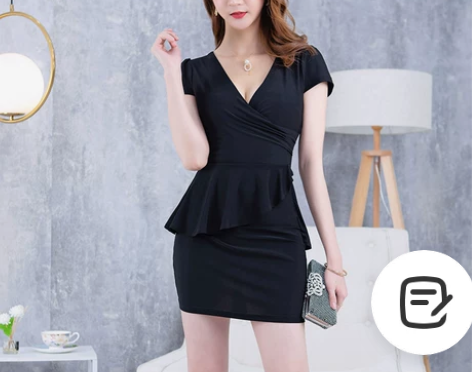 2022新款足浴服遮肚显瘦夜场性感连衣裙女...