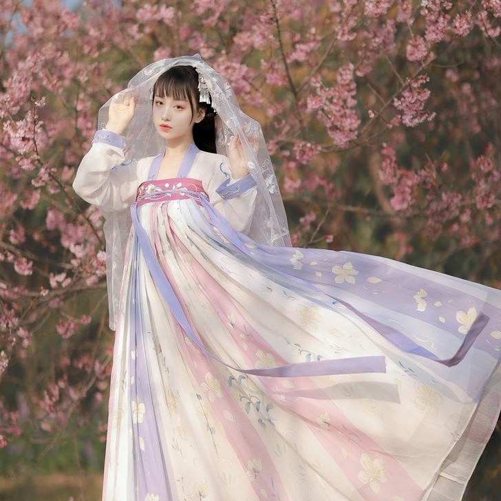 全新【樱洛】茗月萱齐胸襦裙套装汉服女刺绣正...