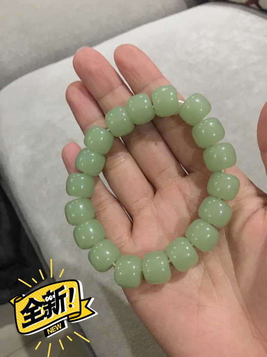 美雅福和田玉手链男女情侣款转运珠老型佛珠湖...