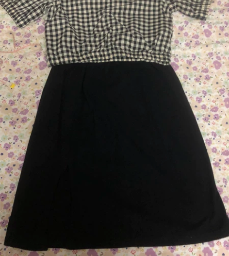 秋季小个子黑色半身A裙中裙 适合小个子  ...