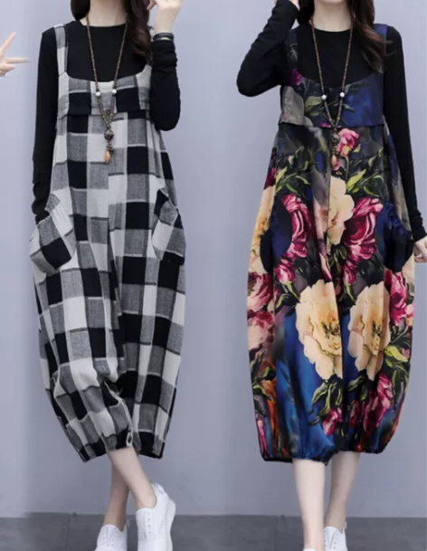 连体裤 连体裤裙韩版时尚宽松萝卜裤套装女秋...