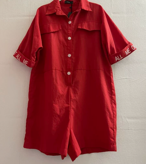 韩版休闲高腰宽松阔腿显瘦连体裤连体短裤 胸...