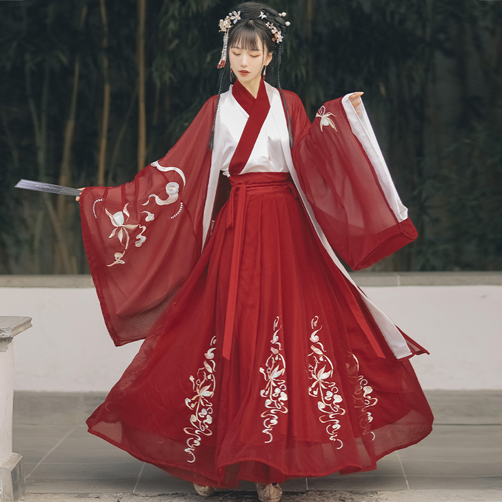 云芳晴月殊仙原创汉服女中国风齐腰襦裙魏晋风...