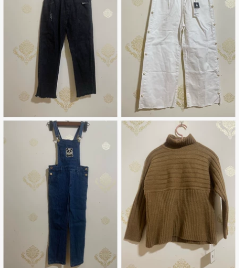 儿童牛仔裤背带裤男女童同款 身高110-1...