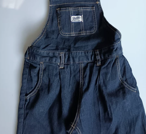 男童牛仔背带裤纯棉弹力宽松韩版春秋款背带可...