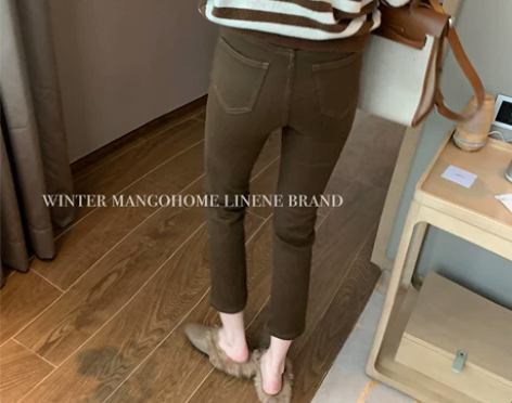 高腰牛仔裤女小脚秋冬2020新款修身显瘦显...