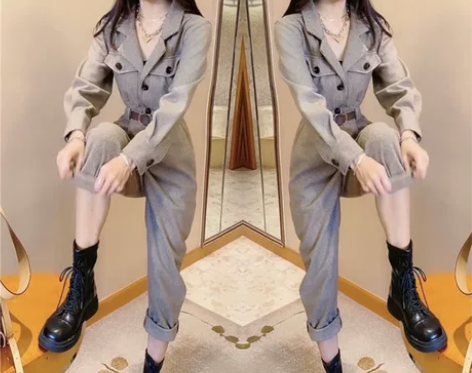 高端网红同款时尚连体衣裤女2021秋季新款...