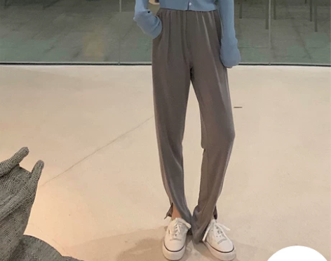 张大奕2020春季新款休闲裤子女高腰垂感显...