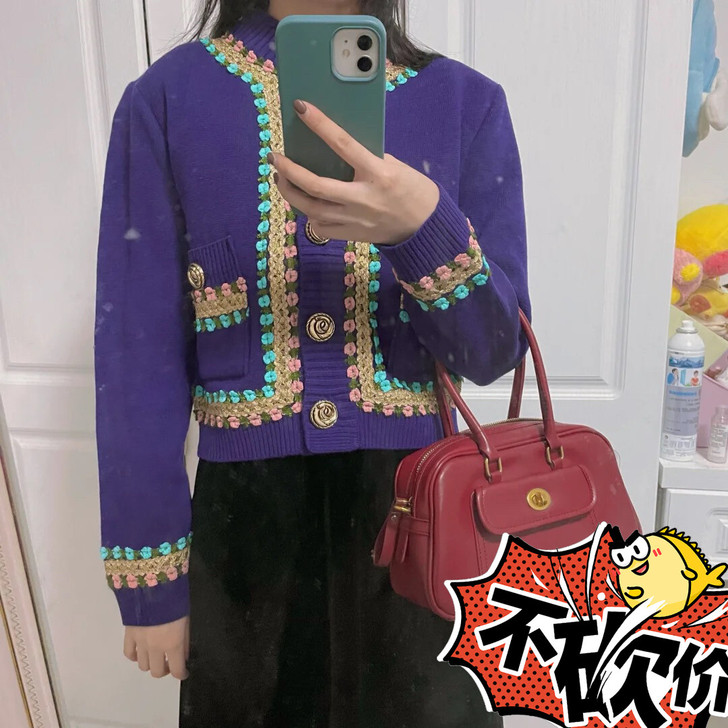 vintage重工 针织衫 复古法式