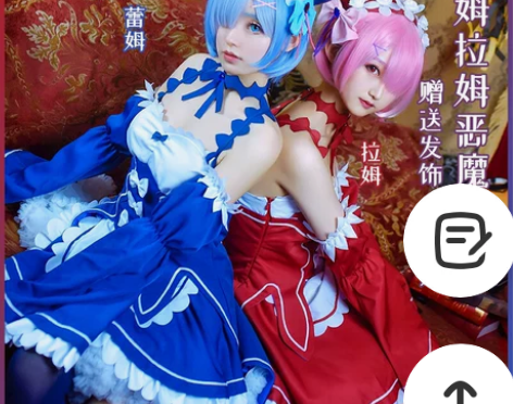 蕾姆全套衣服➕假发➕配饰 假毛很顺会梳理后...