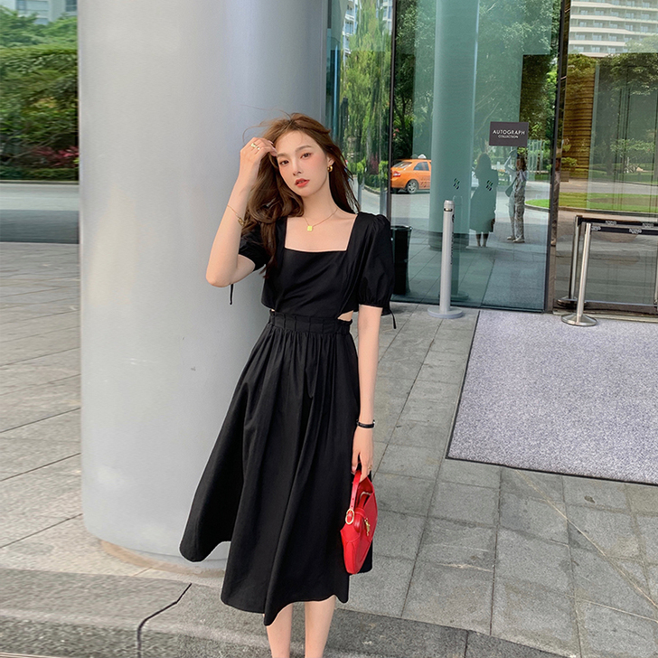 全新大花媛黑色赫本连衣裙全新 连衣裙 吊牌...