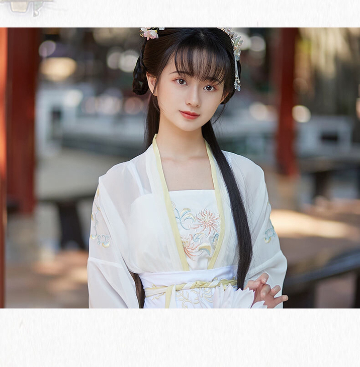 【花之隐】魏晋制汉服对襟齐腰襦裙大袖衫全套...