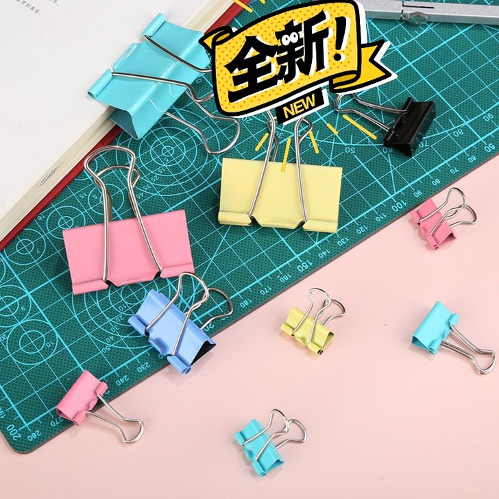 【5元/40个】彩色长尾夹文件夹子燕尾夹铁...