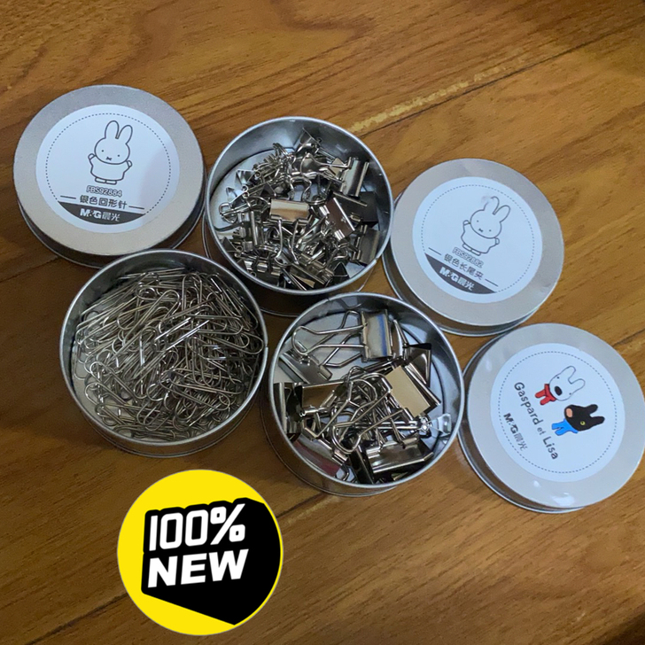 晨光铁盒装长尾夹 回形针