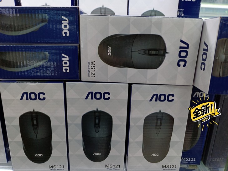 全新 AOC有线鼠标MS121 笔记本商务...