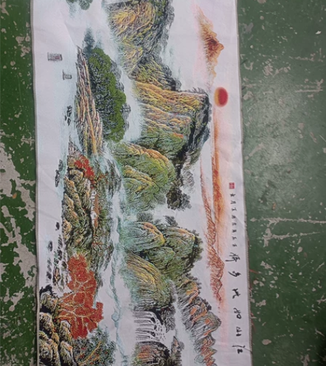 刺绣包邮江山如此多娇织锦画挂画刺绣画流水生...