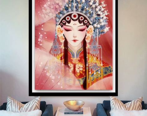 贴钻十字绣2020新款5d中国风中式花旦钻...