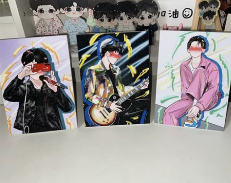 王俊凯王源易烊千玺手绘满天星无框画（9月2...