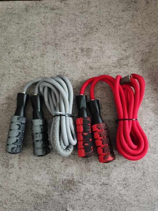 全新涂鸦手柄加粗棉绳健身减肥运动跳绳男女负...