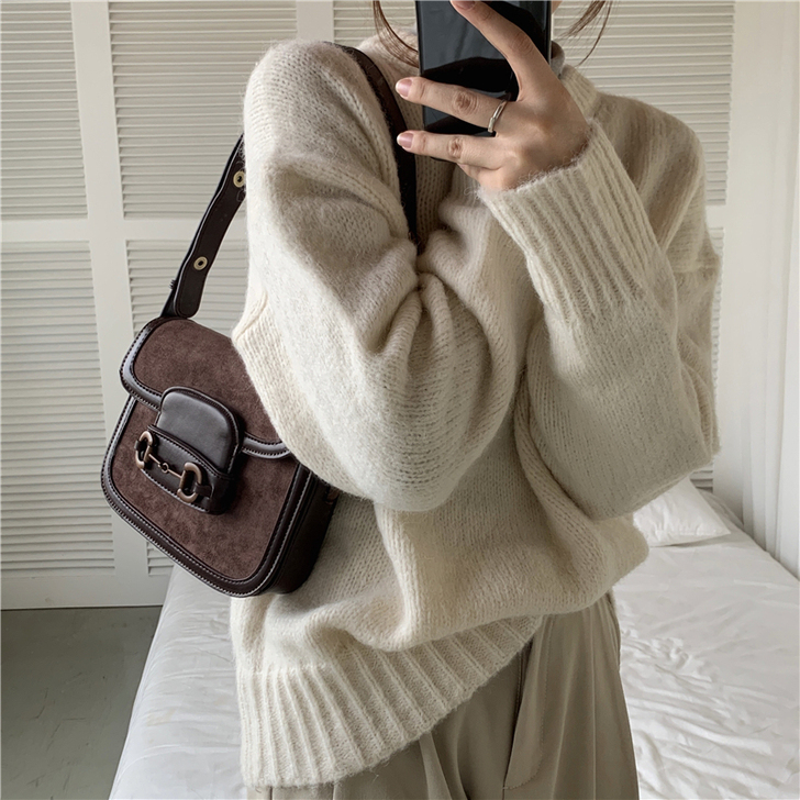 高级感马鞍包女包包2021春夏新款潮复古磨...