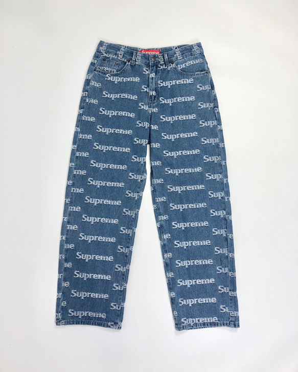 Supreme满印牛仔裤
