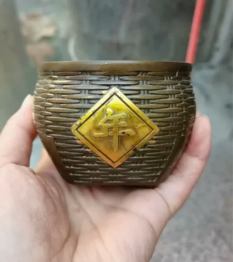 特惠清仓价！铜缸，年年有余，箩筐形缸，聚宝...