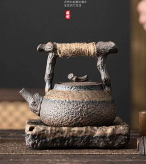 古早烧鎏金铁釉粗陶茶壶老岩泥日式小单壶珍藏...