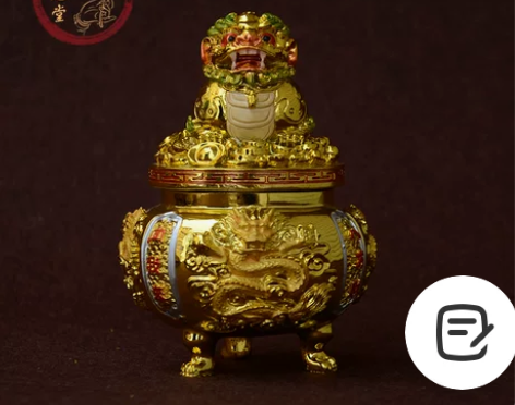 招财貔貅聚宝盆 树脂鎏金工艺品风水吉祥摆件...