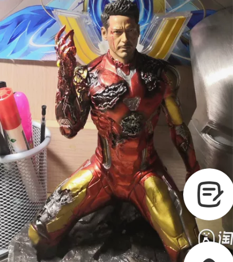 钢铁侠MK85，钢铁侠打响指跪姿手办，树脂...