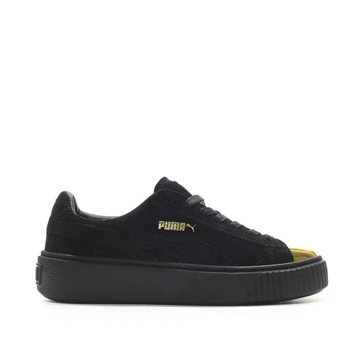 PUMA 彪马蕾哈娜Suede黑金属头厚底...