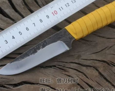 原始锻打手工刀超高硬度户外防身刀求生直刀钓...