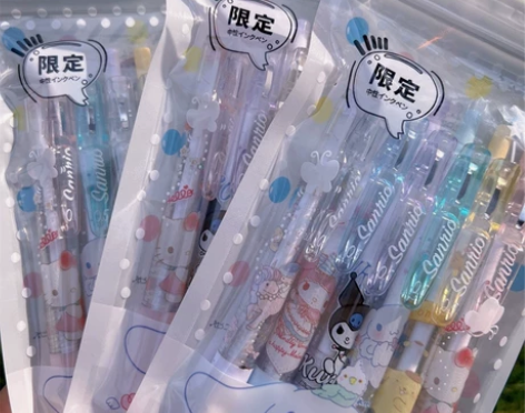 全新9.9包邮笔ins风按动笔三丽鸥可爱限...
