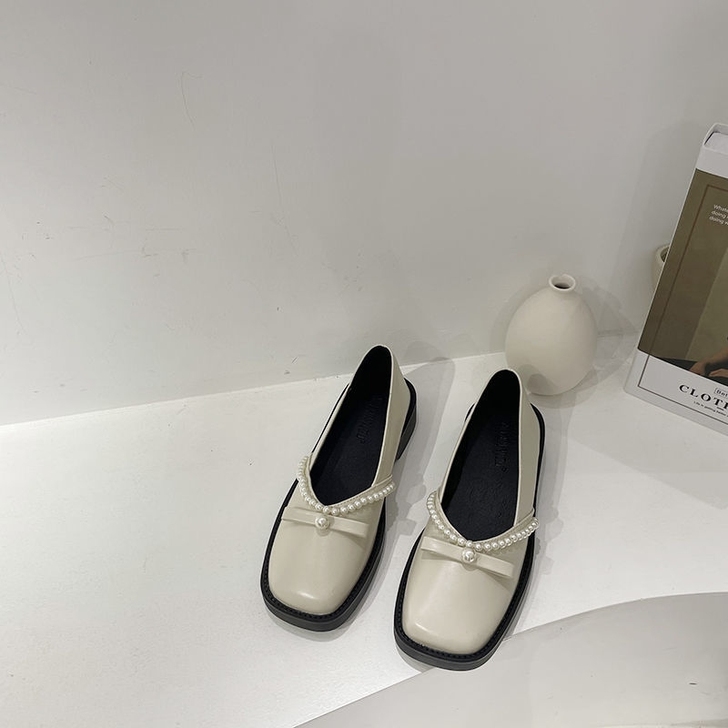 鞋子女2021新款复古法式单鞋一脚蹬懒人小...