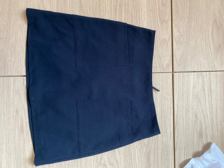 藏青色一步裙A字裙工装裙S码