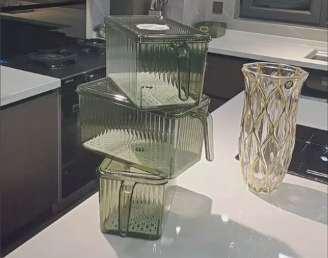 冰箱收纳盒保鲜盒密封带手柄食物食品收纳带盖...