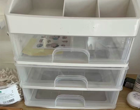 【加厚送贴纸】桌面化妆品收纳盒塑料收纳架抽...