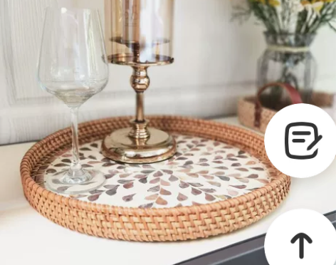 藤编收纳贝壳盒大号直径35厘米一个39元 ...