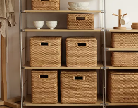 藤编收纳箱 藤编竹编收纳筐桌面收纳盒玩具脏...